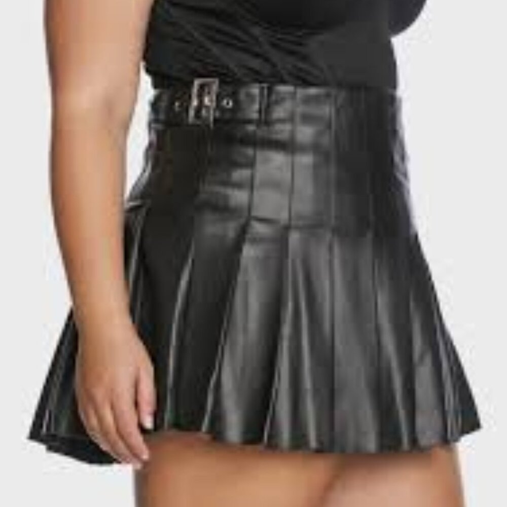 Plus Against The Machine Pleated Skirt Poster Girl